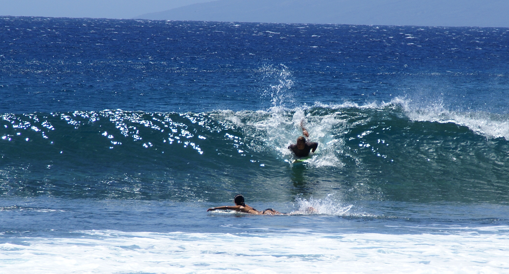 Surfing at the infamous Jaws.